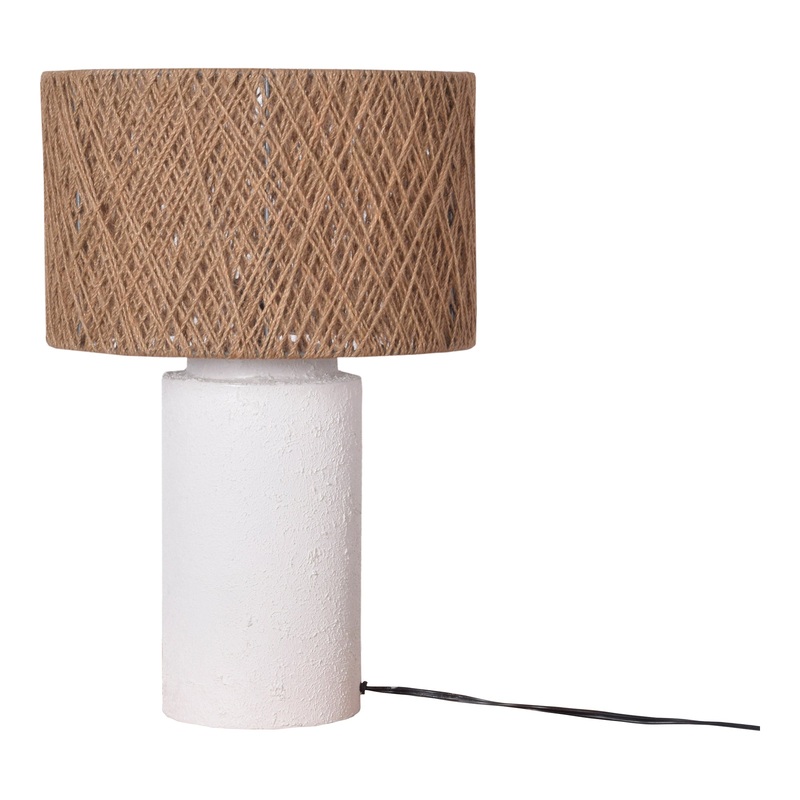 Earthbound Illumination: Woven Iron Table Lamp