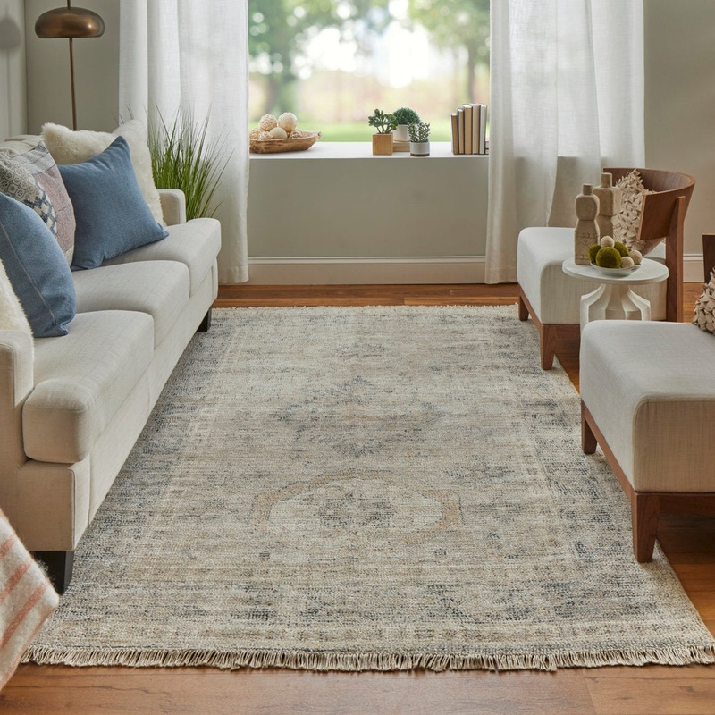 Alberdine Transitional Medallion Handmade Sand Rug Lark Manor Rug Size: Rectangle 5′ x 7’6″