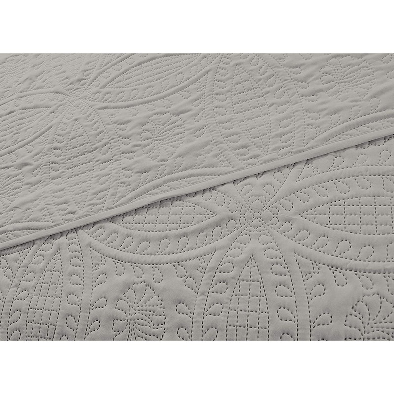 Austin Microfiber Reversible 3 Piece Coverlet / Bedspread Set Chezmoi Collection Color: Gray Size: Queen Coverlet / Bedspread + 2 Standard Shams