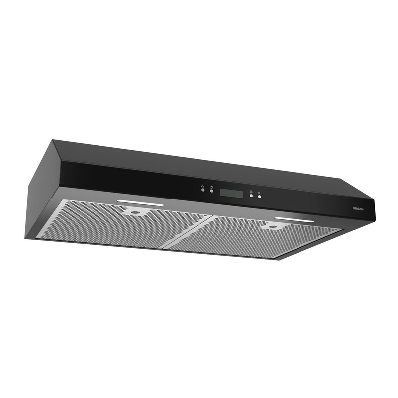 BCDJ130BL Broan Glacier 30-Inch Convertible Under-Cabinet Range Hood, 450 Max Blower CFM, Black
