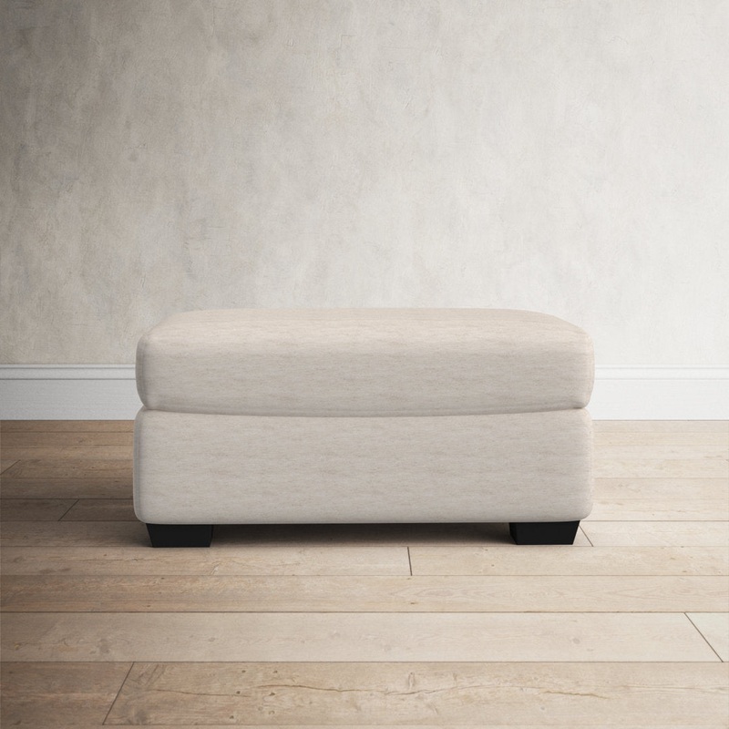 Cranbrook Upholstered Ottoman Birch Lane Fabric: Bayou Sand Washable Canvas