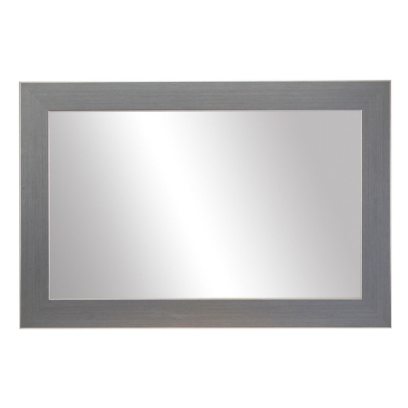 Shmuel Wood Framed with Safety Backing Ideal for Bathroom / Vanity Mirror Wade Logan Size: 36″ x 42″ Finish: Antique Satin Nickel