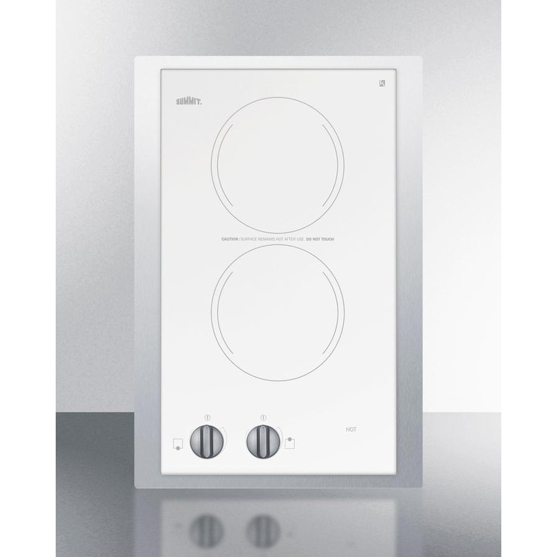 Summit CR2220WHTK15 15″ Wide 230v 2-burner Radiant Cooktop