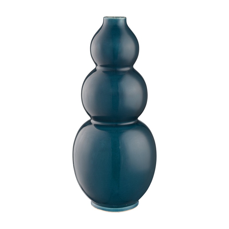 Akhlaq Dark Blue 18″ Earthenware Table Vase Lark Manor