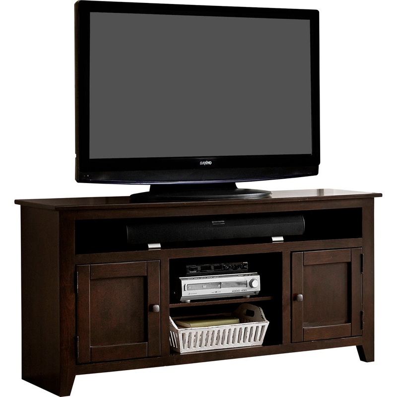 TV Stand for TVs up to 65″ Red Barrel Studio Color: Dark Pine