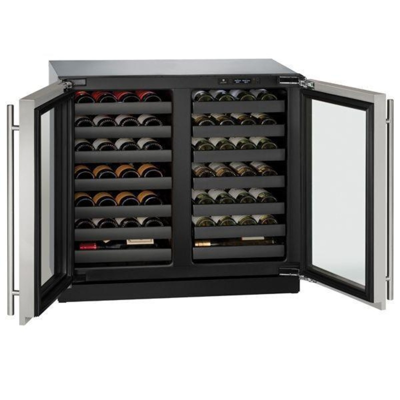 U-Line U3036WCWCS00B 3036wcwc 36″ Dual-zone Wine Refrigerator With Stainless Frame Finish (115 V/60 Hz)