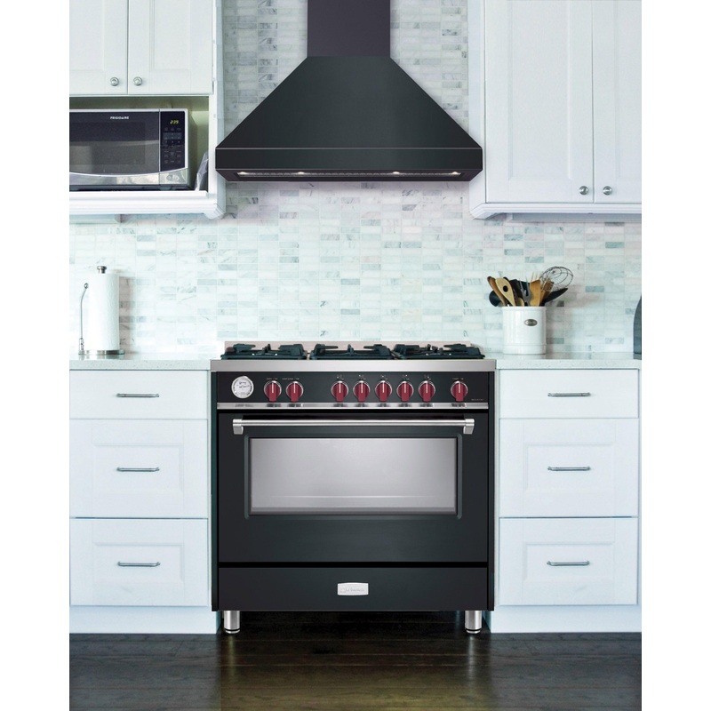 Verona VECHW36GE 36″ Designer Chimney Wall Hood- 600 CFM – 4 Speeds