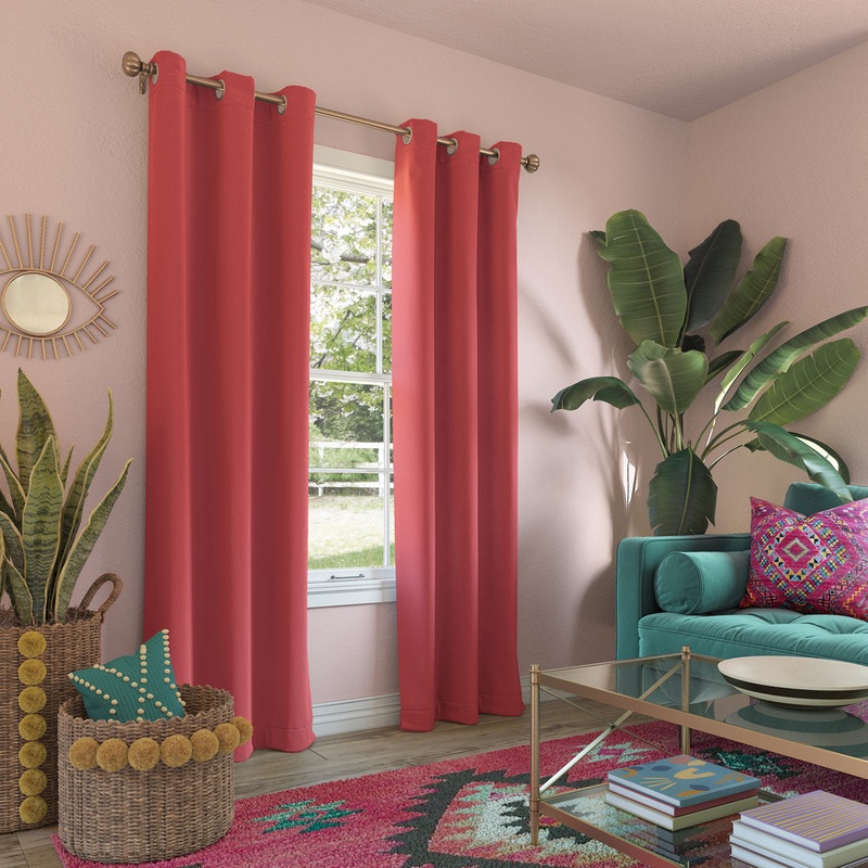 Wayfair Basics Blackout Grommet Curtain Panel Wayfair Basics Curtain Color: Coral Size per Panel: 40″ W x 63″ L