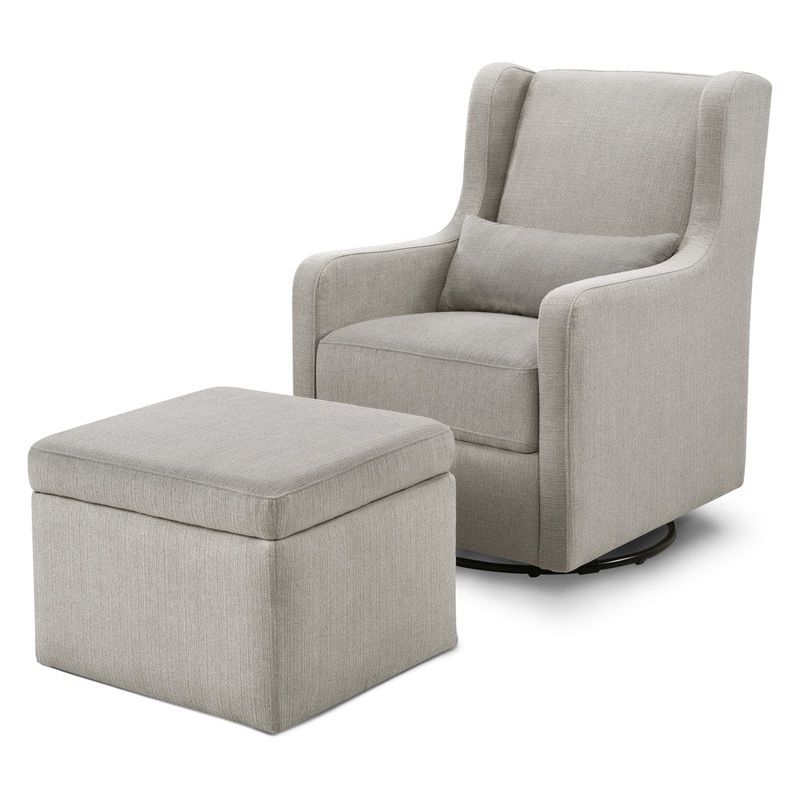 Adrian Swivel Glider and Ottoman Carter’s by DaVinci Upholstery Color: Gray Tweed