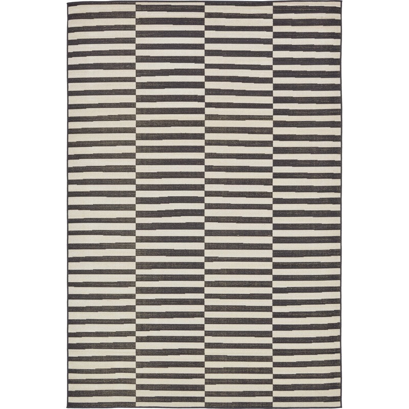 Arzilla Striped Ivory/Black Area Rug Wade Logan Rug Size: Rectangle 6′ x 9′