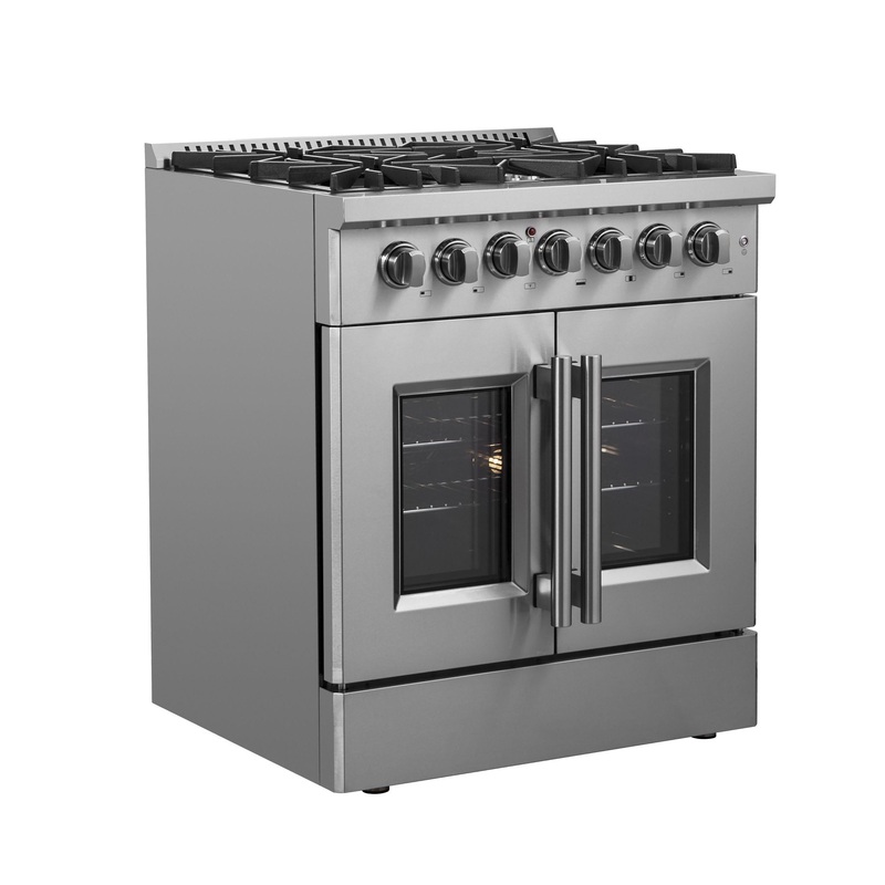 Forno FFSGS635630 Forno Galiano 30″ Freestanding French Door Dual Fuel Range