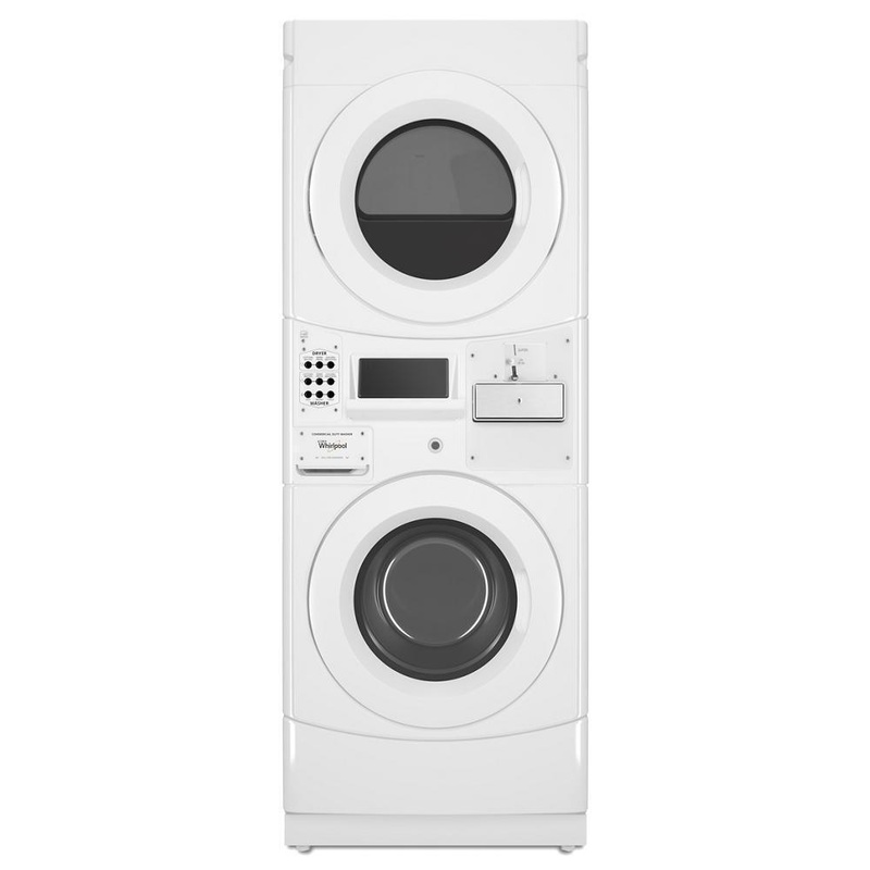 Whirlpool CET9000GQ Commercial Electric Stack Washer/Dryer, Coin Equipped